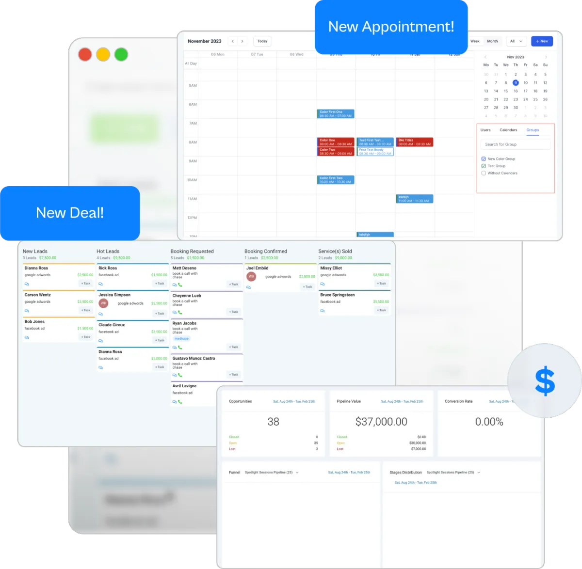 Close deals dashboard